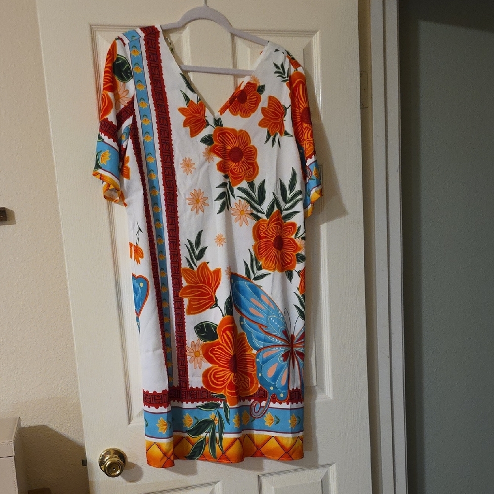 Vibrant Floral Asymmetrical Dress